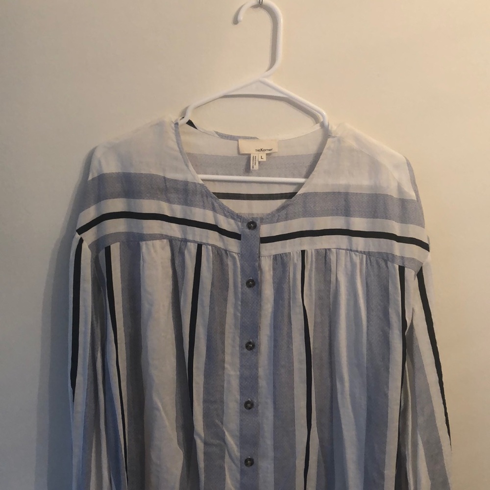Anthropologie Striped Blouse Size L